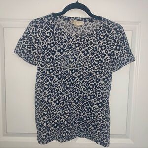 Michael Kors Rhinestone emblem Leopard Print Tshirt Sz Medium
